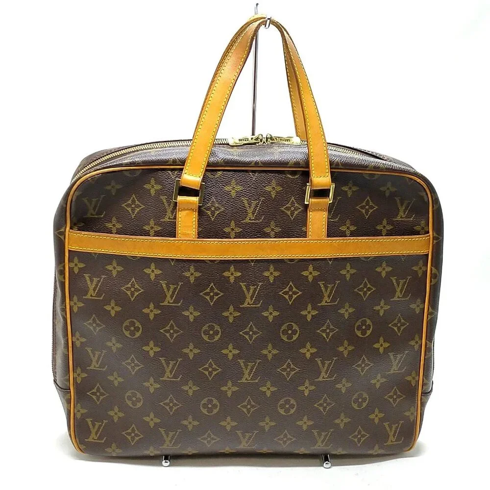 Louis Vuitton Monogram Canvas Briefcase with Vachetta Trim (brown, tan)